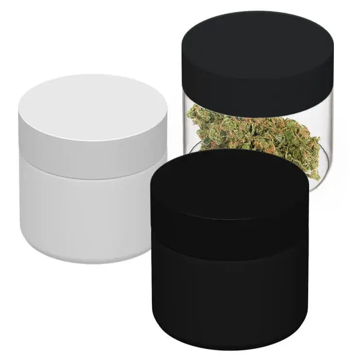 2 oz direct print jar white, black, and clear