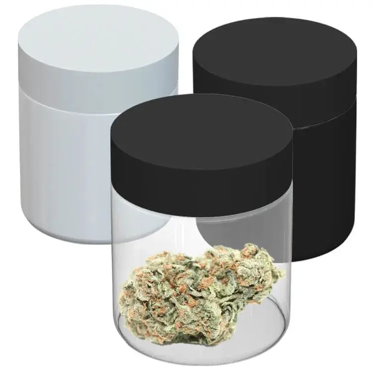 3 oz direct print jar white, black, and clear