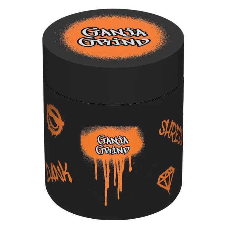 3 oz black printed glass jar