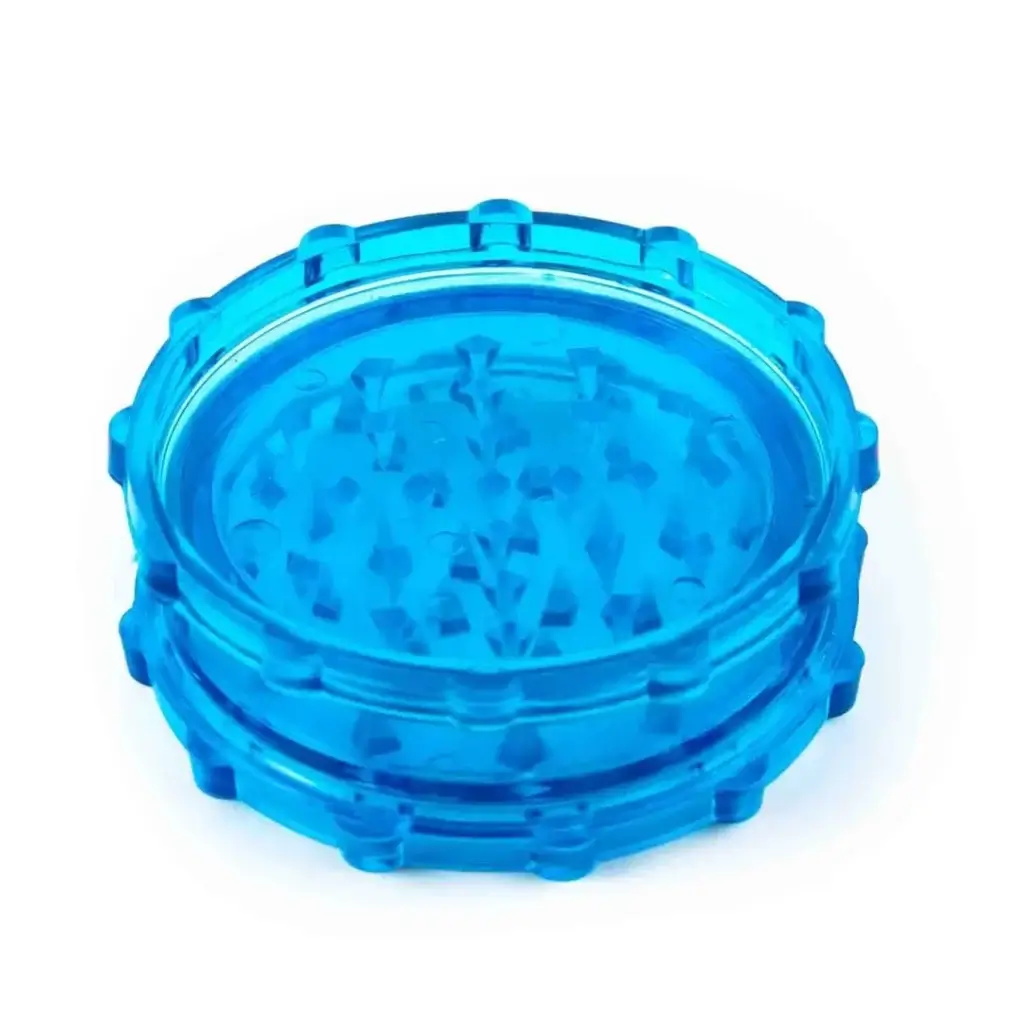 closed blue plastic grinder