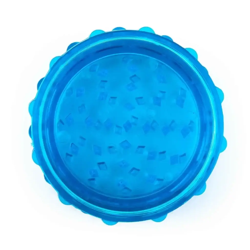 top of blue plastic grinder