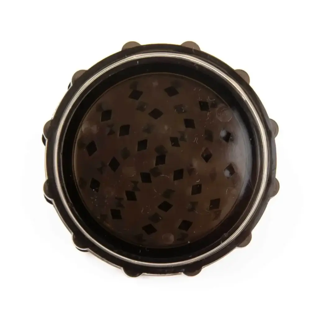 top of closed black plastic grinder