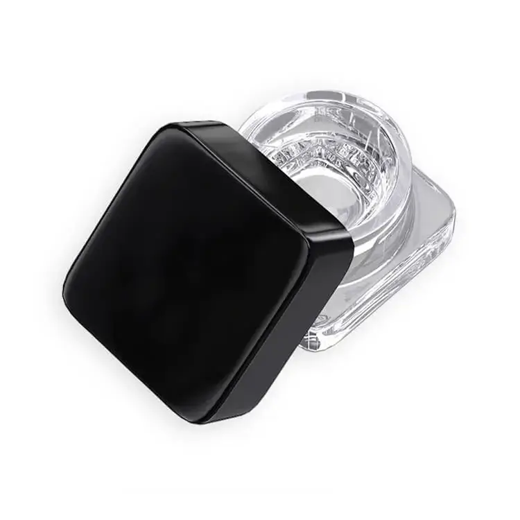 clear concentrate jar with black lid
