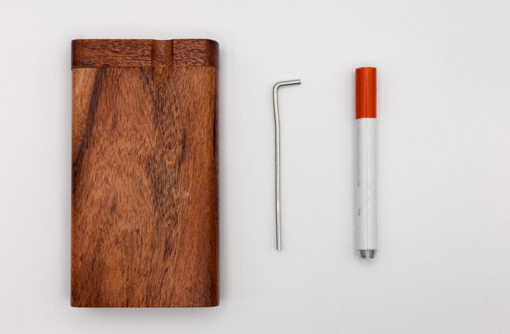 Wooden dugout with one hitter and poker