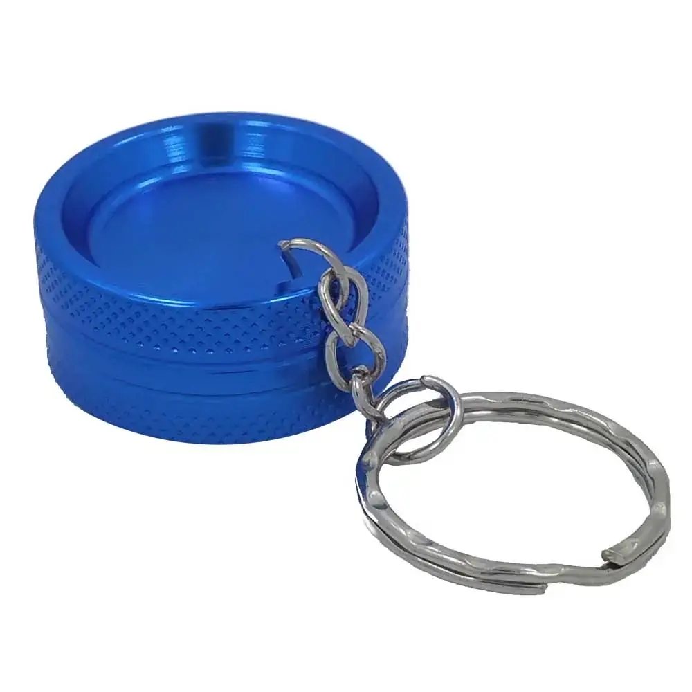blue keychain grinder