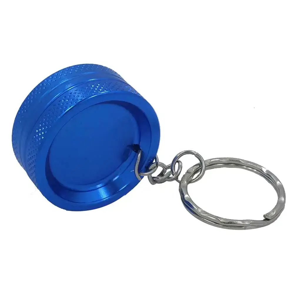 blue keychain grinder