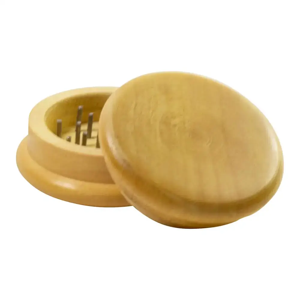 open small light wood grinder