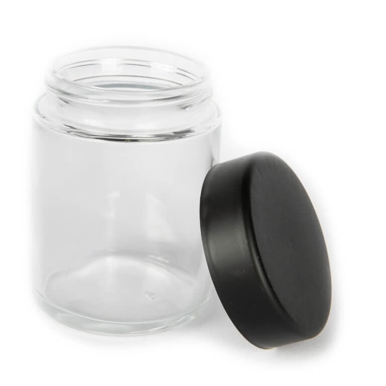 4 oz direct print jar clear with cap off