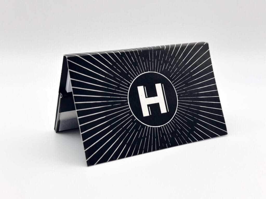top of custom printed rolling papers with magnetic closure