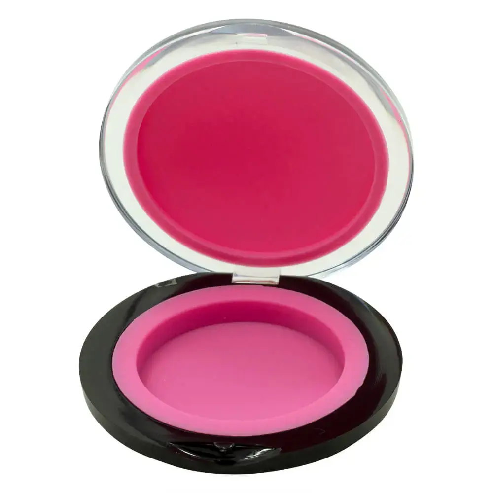 Open pink clamshell puck