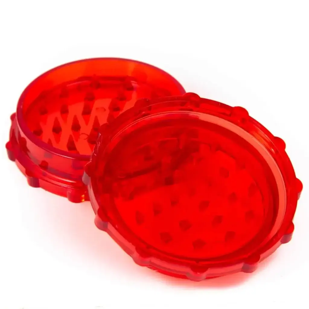 open red plastic grinder