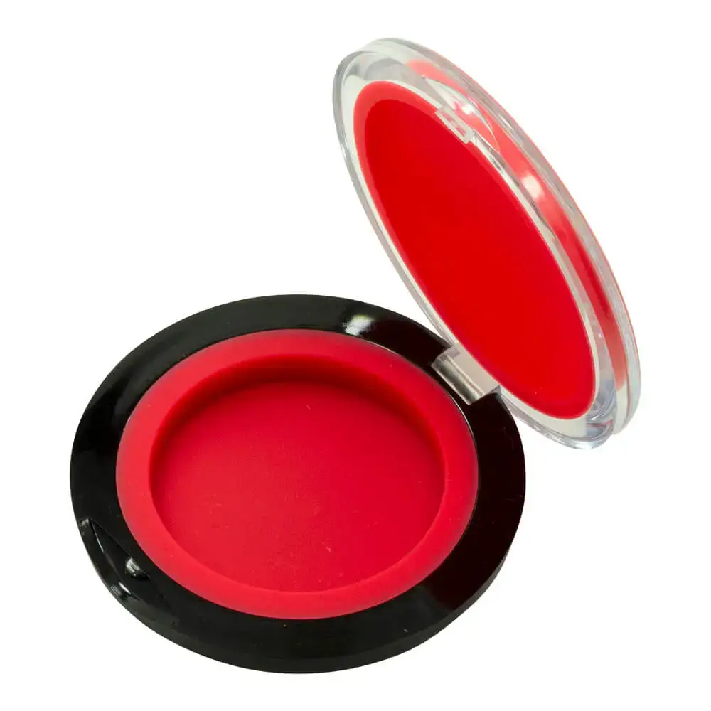 red and black clamshell puck