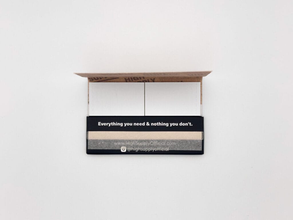 open pack of rolling papers