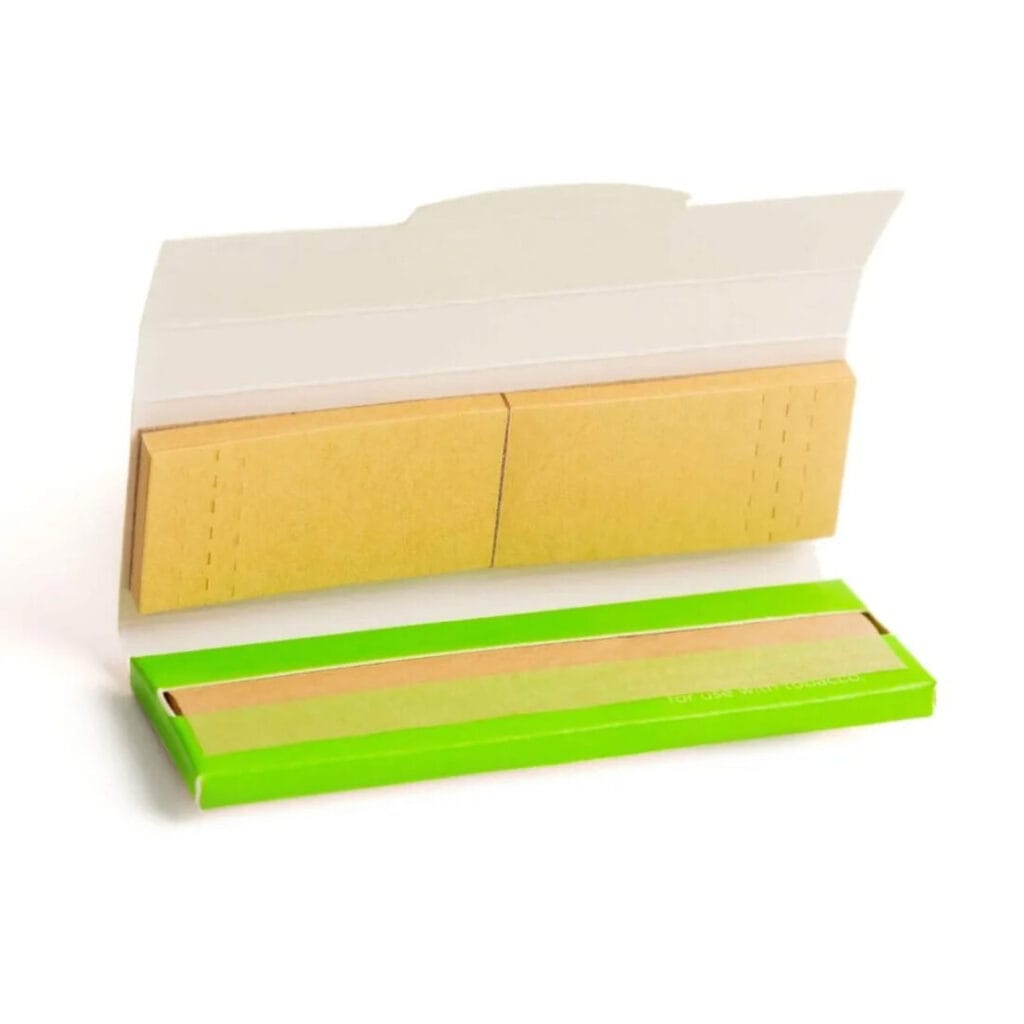 open package of rolling papers with tab closure