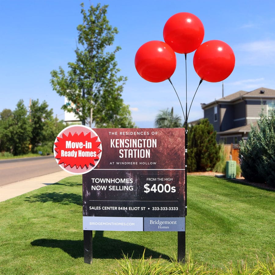red triple balloon bobber cluster